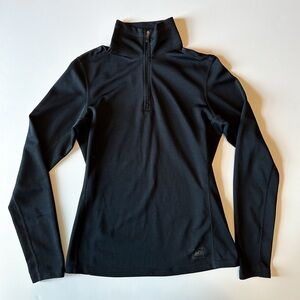 REI Black Quarter-Zip Polartec Long Sleeve Baselayer Top